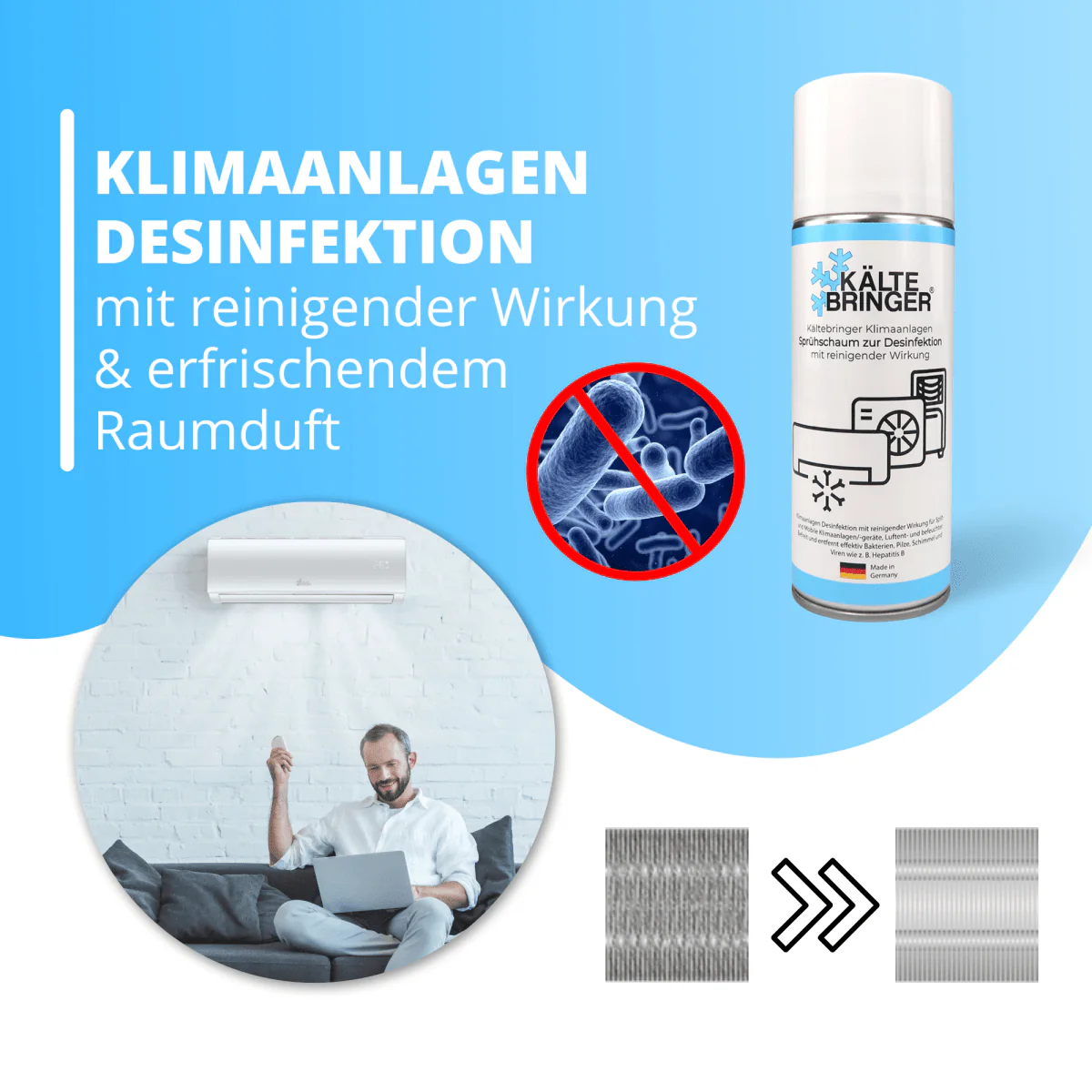 Kältebringer 400ml Klimaanlagen Reiniger und Desinfektionsschaum - Image 3
