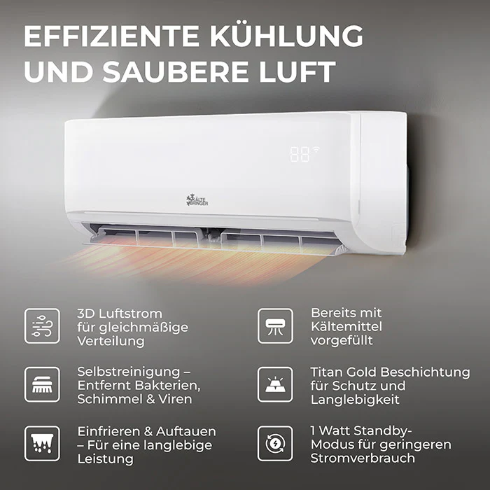 Kältebringer® Split Klimaanlage 12.000 BTU (3,5kW) Komplettset - Image 3